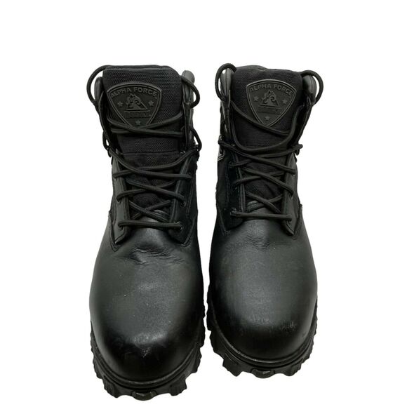 Rocky Mens Alpha Force F241318 Black Leather Lace Up Ankle Casual Work Boots 8 W - Picture 3 of 15